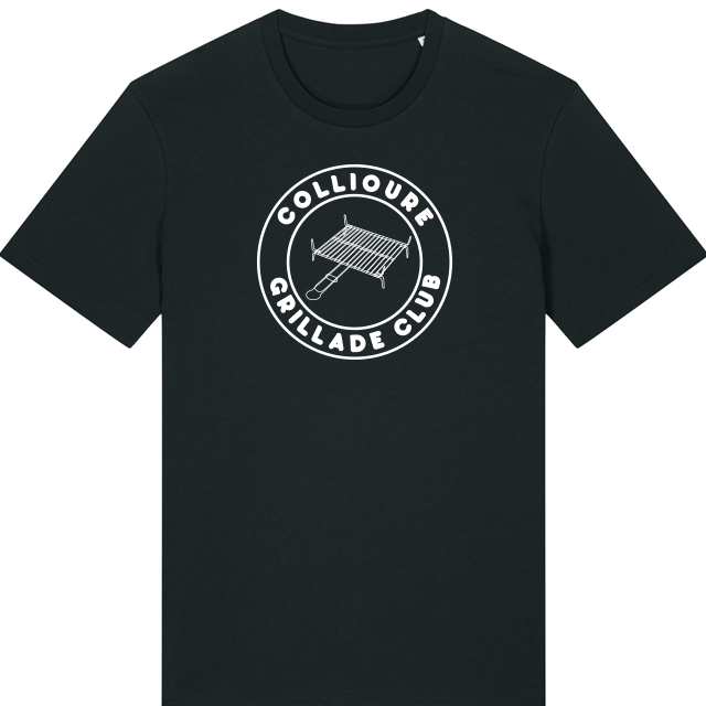 T-shirt adulte noir du Collioure Grillade Club