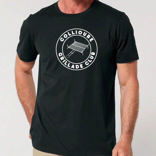 T-shirt adulte noir du Collioure Grillade Club